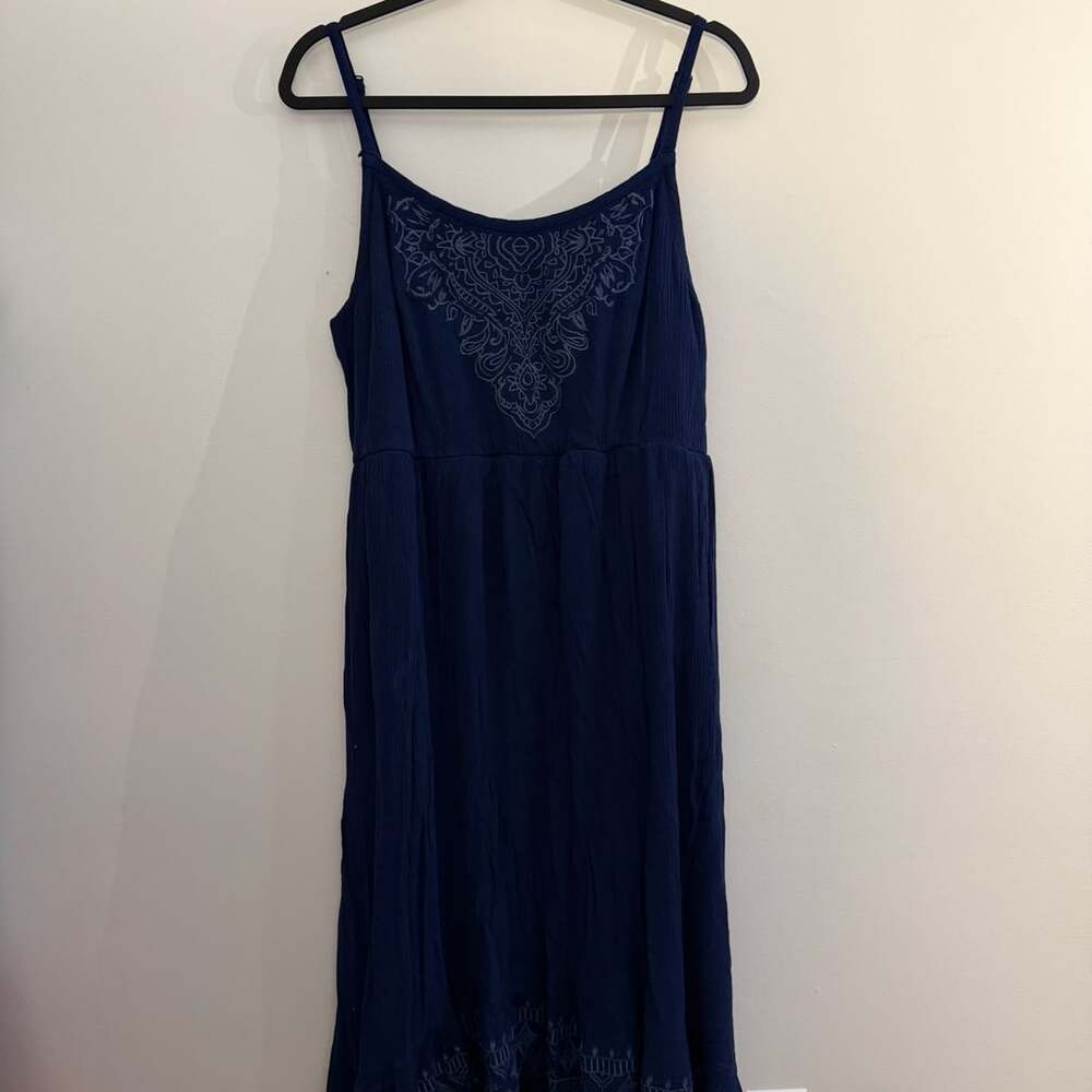 Torrid Blue Embroidered High Low Sleeveless Dress Size 1X